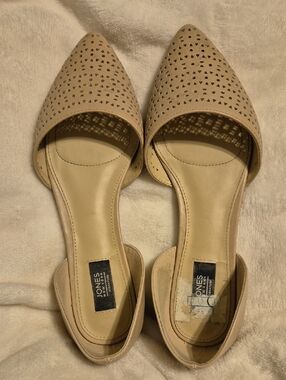 Jones New York Taupe Laser-Cut D'Orsay Pointed Flats